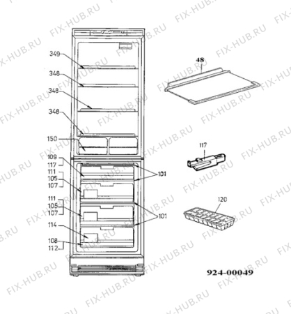 Взрыв-схема холодильника Electrolux ER3110B - Схема узла C10 Interior